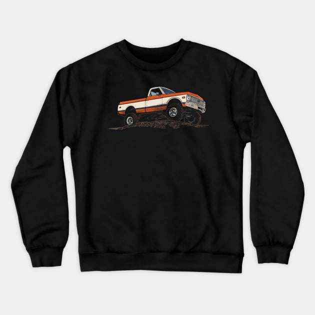 Chevy c10 1972 dirt Crewneck Sweatshirt by Saturasi